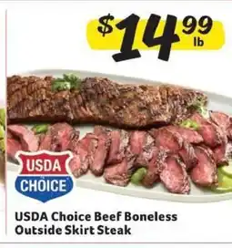 Winn Dixie USDA Choice Beef Boneless Outside Skirt Steak offer