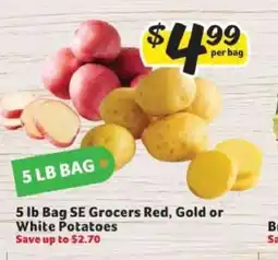 Winn Dixie 5 lb Bag SE Grocers Red, Gold or White Potatoes offer