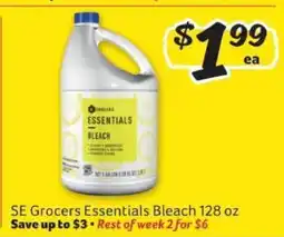 Winn Dixie SE Grocers Essentials Bleach 128 oz offer