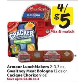 Winn Dixie Armour LunchMakers, Gwaltney Meat Bologna, Cacique Chorizo offer