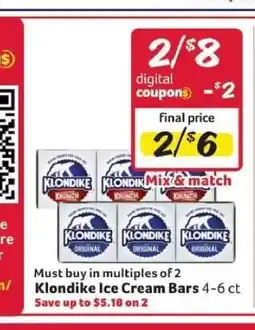 Winn Dixie Klondike Ice Cream Bars offer