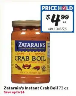 Winn Dixie Zatarain's Instant Crab Boil offer