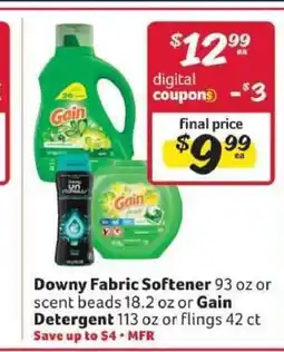 Winn Dixie Downy Fabric Softener or Gain Detergent offer