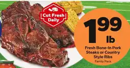 Save a Lot Fresh Bone-In Pork Steaks or Country Style Ribs offer