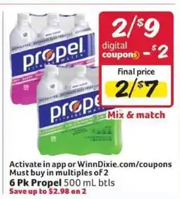 Winn Dixie 6 Pk Propel offer