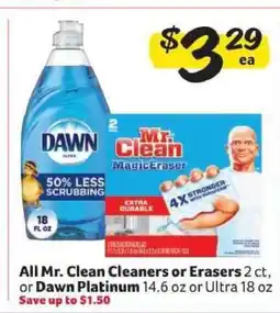 Winn Dixie Mr. Clean Cleaners or Erasers / Dawn Platinum offer