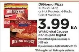 Food 4 Less DiGiorno Pizza or Hot Pockets, 4-Pack offer