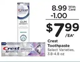 Kroger Crest Toothpaste offer