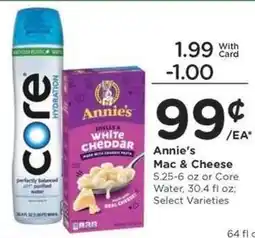 Kroger Annie's Mac & Cheese or Core Water offer