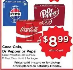 Kroger Coca-Cola, Dr Pepper or Pepsi offer