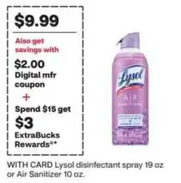 CVS Lysol disinfectant spray offer