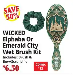 Ocean State Job Lot WICKED Elphaba or Emerald City Wet Brush Kit offer