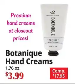 Ocean State Job Lot Botanique Hand Creams offer