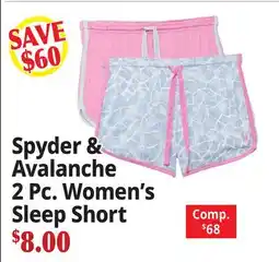 Ocean State Job Lot Spyder & Avalanche 2 Pc. Women's Sleep Short offer