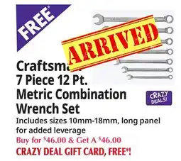 Ocean State Job Lot 7 Piece 12 Pt. Metric Combination Wrench Set offer