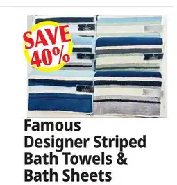Ocean State Job Lot Famous Designer Striped Bath Towels offer