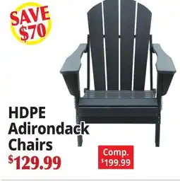 Ocean State Job Lot HDPE Adirondack Chairs offer