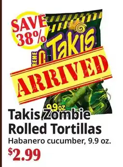 Ocean State Job Lot Takis Zombie Rolled Tortillas offer