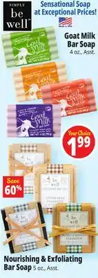 Ocean State Job Lot Goat Milk Bar Soap 4 oz. Asst., Nourishing & Exfoliating Bar Soap 5 oz. Asst offer