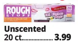 Ocean State Job Lot Rough Stuff 13 Gal Tall Kitchen Trash Bags with Drawstring 20 Count offer