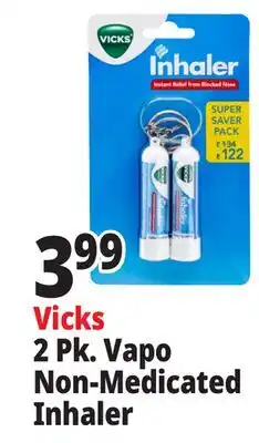 Ocean State Job Lot Vicks Non-Medicated Portable Nasal Inhaler 2 Count offer