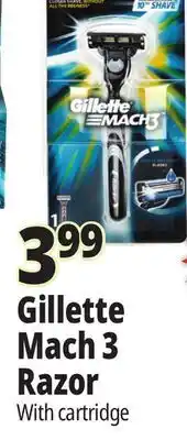 Ocean State Job Lot Gillette Mach3 Men's Razor Handle with Cartridge Refill offer