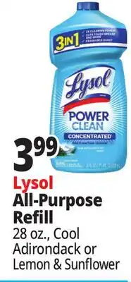 Ocean State Job Lot Lysol All-Purpose Refill offer