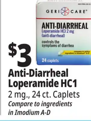 Ocean State Job Lot Geri-Care 2 mg Loperamide HCI Anti-Diarrheal Caplets 24 Caplets offer