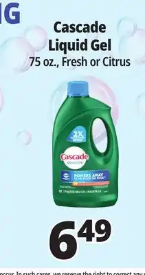 Ocean State Job Lot Cascade Complete Citrus Dishwasher Detergent with Dawn 75 oz offer