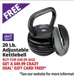 Ocean State Job Lot Shock Athletic 20 lb. Adjustable Kettlebell offer