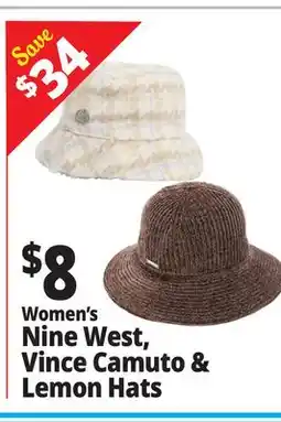 Ocean State Job Lot Women's Nine West, Vince Camuto & Lemon Hats offer