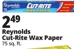 Ocean State Job Lot Reynolds Kitchens Cut-Rite Wax Paper 75 sq ft offer
