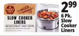 Ocean State Job Lot Baker's Choice Slow Cooker Liners 6 Count offer