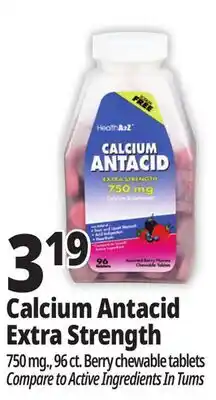 Ocean State Job Lot Calcium Antacid 750 mg Tablets 96 Count offer