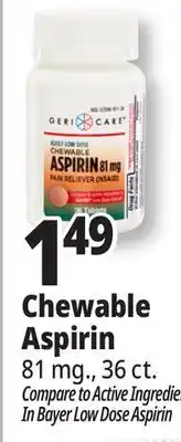 Ocean State Job Lot Chewable Aspirin offer