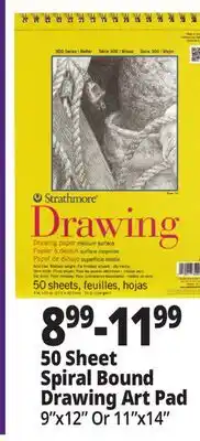 Ocean State Job Lot Strathmore 300 Series 9 x 12 Spiral Drawing Pad 50 Sheets offer