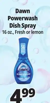 Ocean State Job Lot Dawn Platinum Plus Power wash Dish Spray 16 oz offer