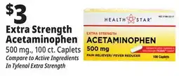 Ocean State Job Lot Health Star 500 mg Acetaminophen Pain Reliever 100 Caplets offer