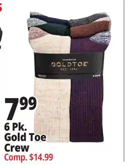 Ocean State Job Lot 6 Pk. Gold Toe Crew offer