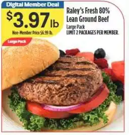 Nob Hill Raley's Fresh 80% Lean Ground Beef offer