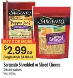 Nob Hill Sargento Shredded or Sliced Cheese offer