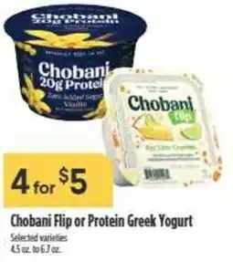 Nob Hill Chobani Flip or Protein Greek Yogurt offer