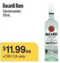 Nob Hill Bacardi Rum offer