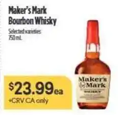 Nob Hill Maker's Mark Bourbon Whisky offer