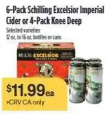 Nob Hill Schilling Excelsior Imperial Cider or 4-Pack Knee Deep offer