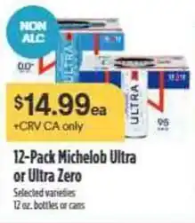Nob Hill Michelob Ultra or Ultra Zero offer