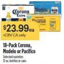 Nob Hill Corona and Modelo or Pacifico offer