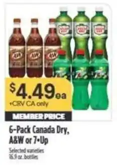 Nob Hill Canada Dry and A&W or 7-Up offer