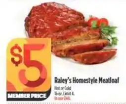 Nob Hill Raley's Homestyle Meatloaf offer