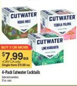 Nob Hill Cutwater Cocktails offer